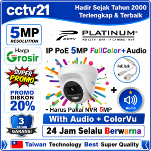 IP Camera/ cctv / PoE Colovu + Audio 5MP indoor PLATINUM Full Color Garansi Resmi 3Th Harga Promo cctv21