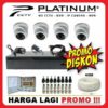 PAKET 4 KAMERA PLATINUM Full HD 2MP DVR 4Ch 5MP FACE DETECTION Garansi 3Th+KB 50M