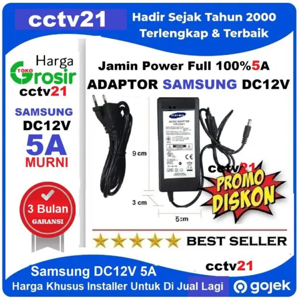 Adaptor - Power Supplay -Samsung Output DC12V Real 5A Harga Lagi Promo CCTV21 WA-0816772277