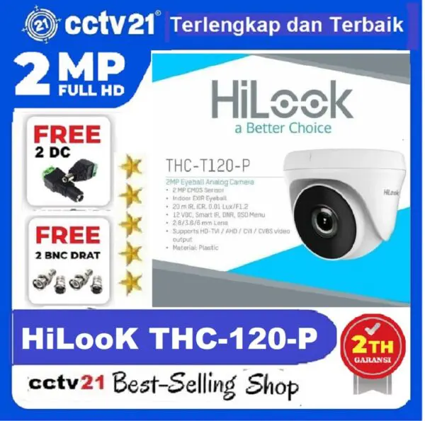Kamera / CCTV / Camera 2MP Indoor HILOOK(by HikVision) THC-T120-PC Harga Promo cctv21.com-WA-0816772277