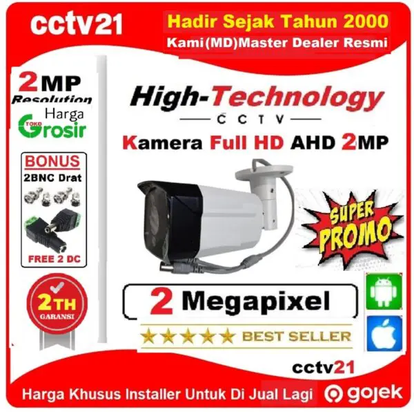 Kamera Real 2MP Outdoor HighTechnology Full HD 1080p Garansi 1Th cctv21-WA.0816772277