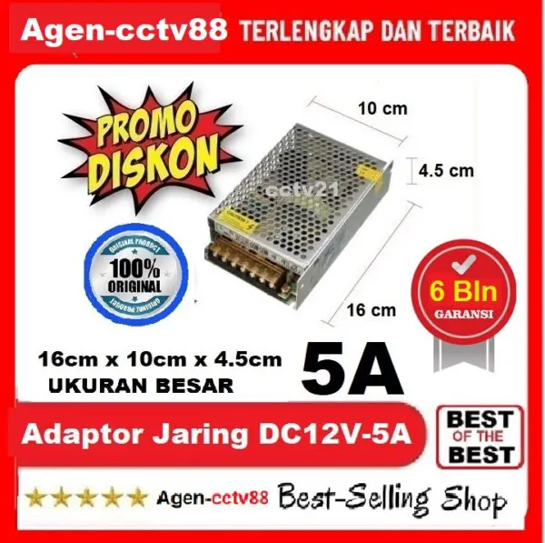 Power Supplay / Adaptor Jaring Output DC12V Murni 5A Harga Promo-cctv21.com WA-0816772277