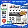 Paket  4 Camera 2MP DAHUA DVR 4Ch+Kabel 50M+HDTV+LAN Harga Promo cctv21.com-WA-0816772277