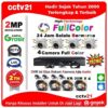 Paket 4 Camera Real 2MP ColorVu HighTechnology Full Color 24Jam Selalu Berwarna DVR+Kabel 80M Harga Promo cctv21-WA-0816772277