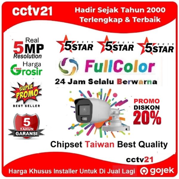 Kamera / cctv /5MP Outdoor 5-STAR ColorVu 24Jam Selalu Berwarna Garansi 5Th Harga Promo cctv21-WA-0816772277