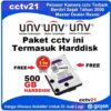 Paket 4 Camera CCTV Outddor +Harddisk 500GB UNV Uniview UAC-T112-F28+Kabel 80M Promo Diskon 20% cctv21.com