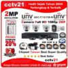 Paket 4 Camera CCTV 3-Indoor+1-Outddor +Harddisk 500GB UNV Uniview UAC-T112-F28+Kabel 80M Promo Diskon 20% cctv21.com
