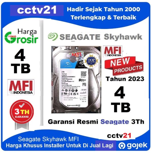 Harddisk / HDD /Ori Seagate MFI 4TB Garansi 3Th cctv21.com WA-0816772277