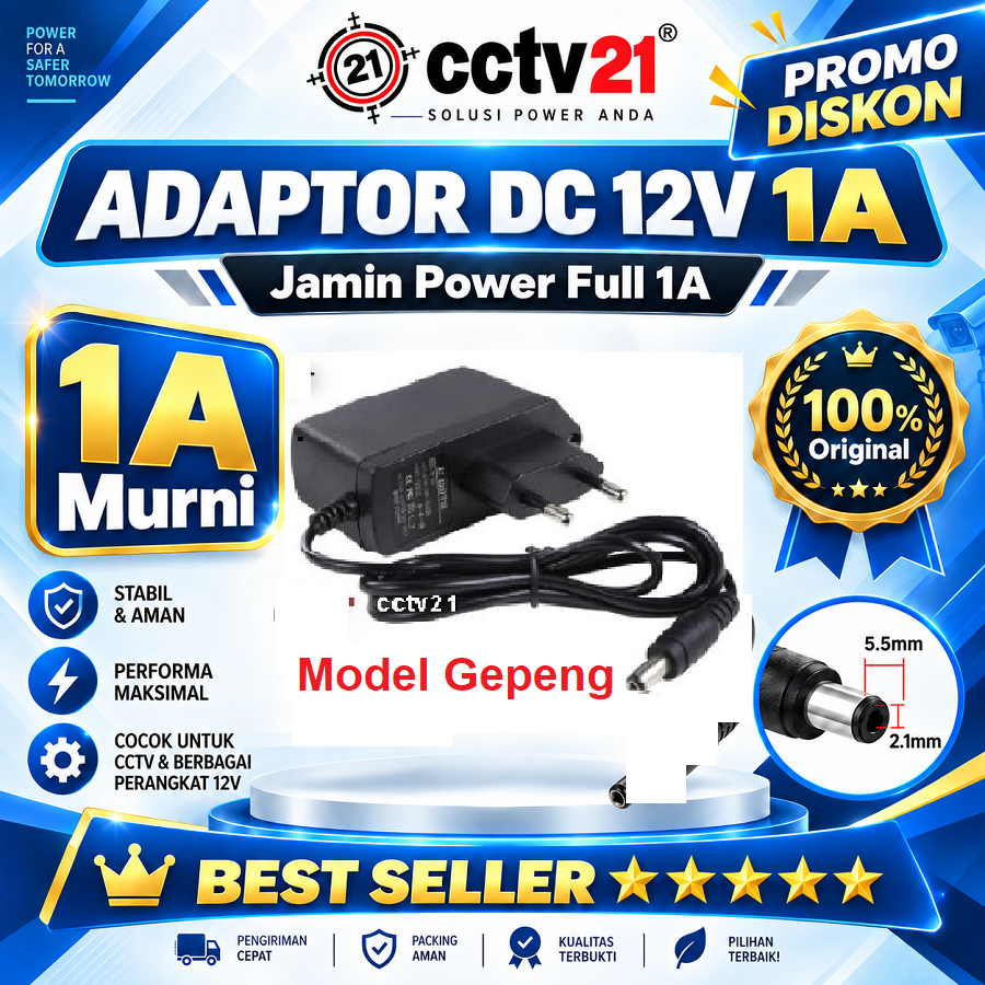 Adaptor - Power Supplay / DC12V 1A cctv21.com WA-0816772277
