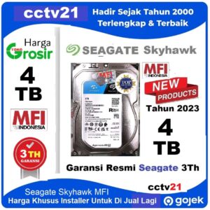 Hardisk / HDD / Harddisk Ori Seagate SkyHawk MFI 4TB Surveillance Garansi Resmi 3Th Harga Installer cctv21.com-WA-0816772277
