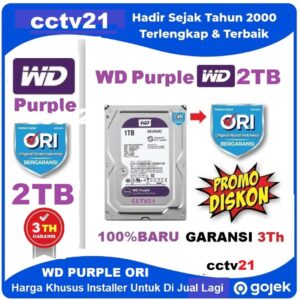 Harddisk / HDD Ori WD Purpple 2TB Garansi 3Th cctv21.com WA-0816772277