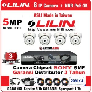 Paket 4 Camera LILIN FULL HD 5MP DVR-4Ch-Full HD Harga Promo cctv21